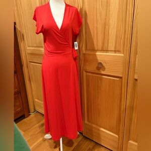 Old Navy Red Wrap Dress women’s S Tall NWT